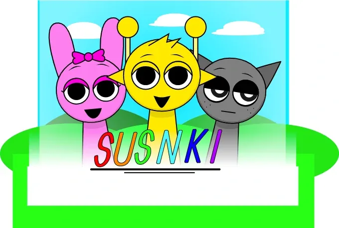 Sus Sprunki Official Game Logo - Remastered Horror Mod Edition
