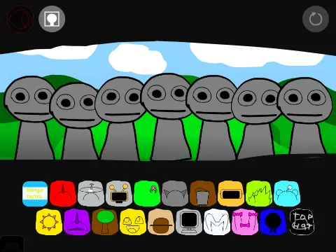 Temu Sprunki Game Logo - Colorful characters from the Sprunki universe