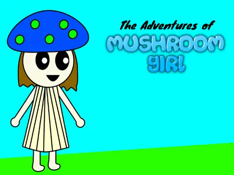 Logo for The Adventures of Mushroom Girl indie adventure game