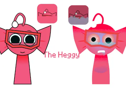 Logo for The Heggy Sprunki game featuring the Heggy character