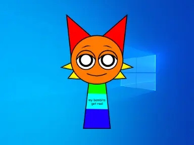 The J Band New Sprunki OC game cover featuring Rainbow Bambit character customization