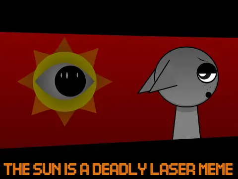 Sun Deadly Laser Sprunki meme game with laser effects