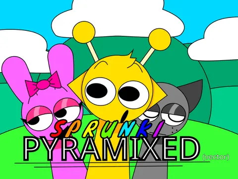 Unfinished Pyramixed Sprunki Vector Game Cover Art