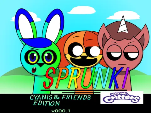Sprunki Smiling Critters and Cyanis Characters Music Game
