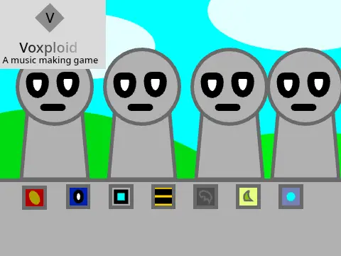 Voxploid game logo - A music making Sprunki remake with character sound creation