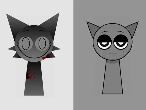 Wenda and Gray Vector Sprunki artwork showing character relationship