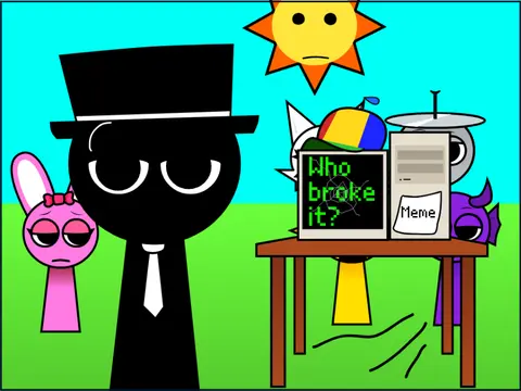 Who Broke It Meme Sprunki Retake Logo