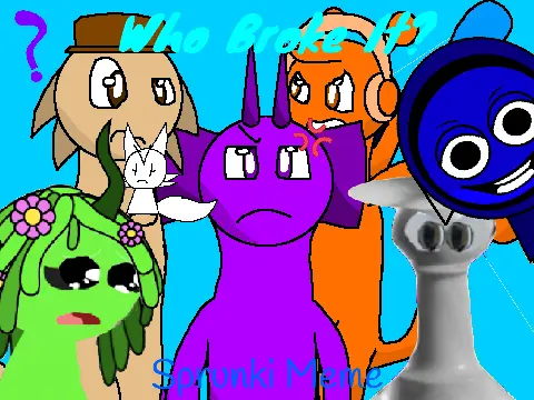 Who Broke It Sprunki Meme Game Logo